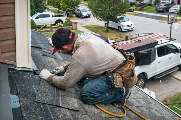 Professional Roofing technician working in Viola, IL